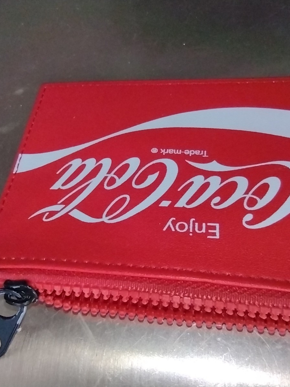 Coca Cola Red Zip Card Wallet with White Logo